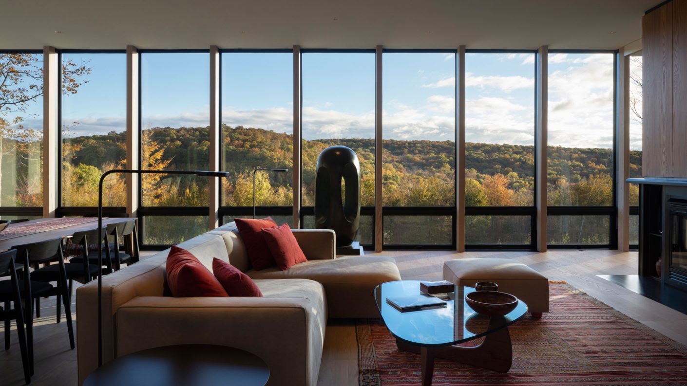 open living area with sweeping view of a Connecticut valley