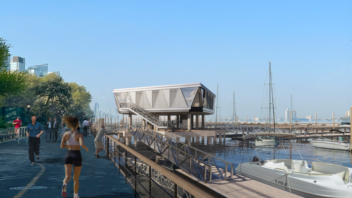 Rendering of dockhouse from promenade