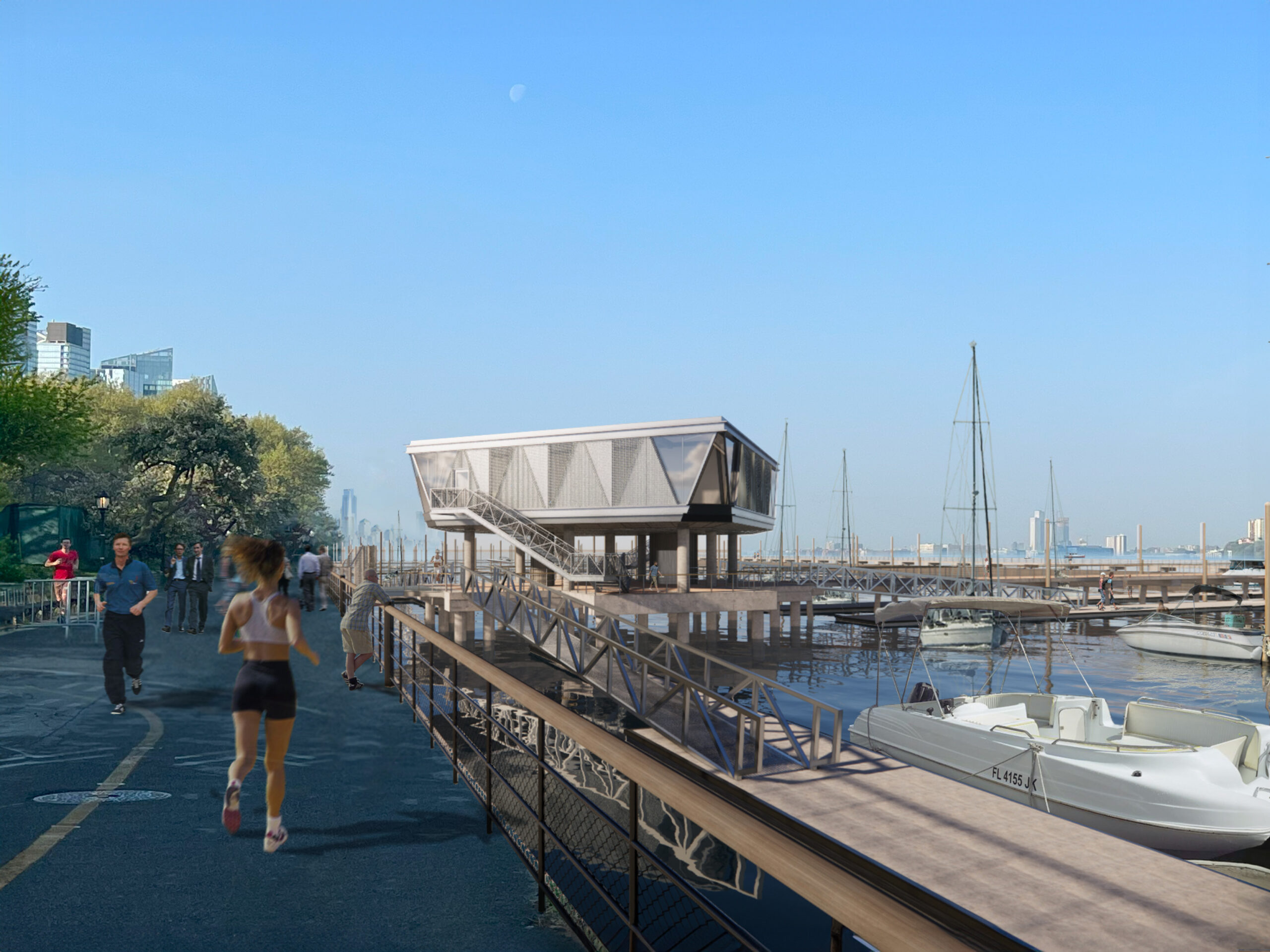 Rendering of dockhouse from promenade