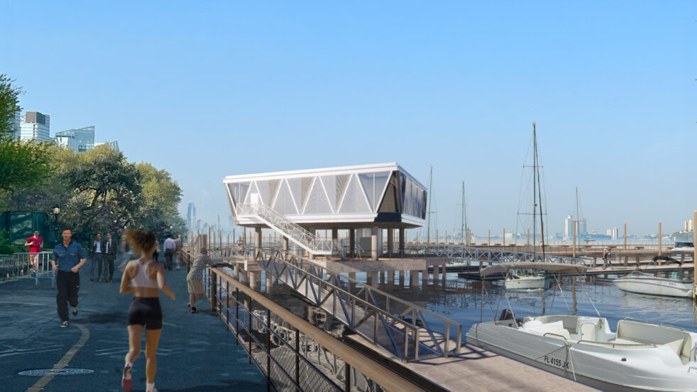 Rendering of dockhouse from promenade