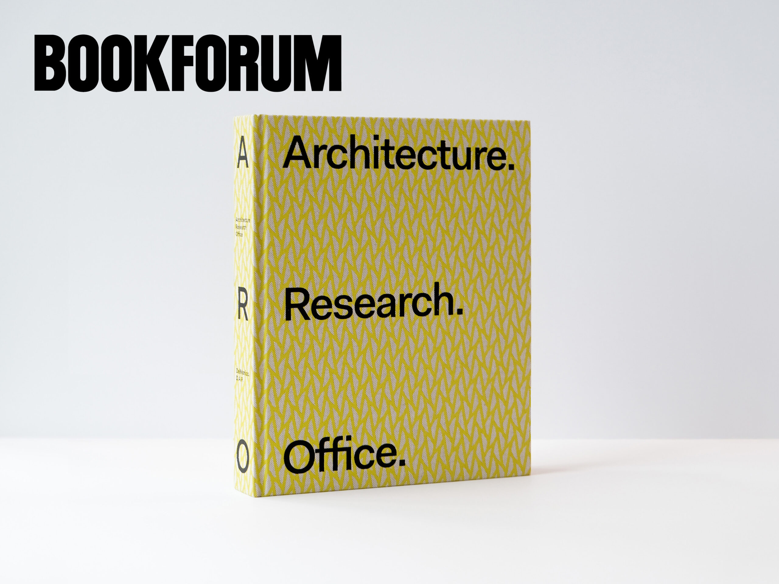 Photo of Architecture. Research. Office. book with Bookforum logo in top left corner